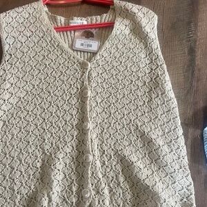 Wishlist crochet button up tank vest
